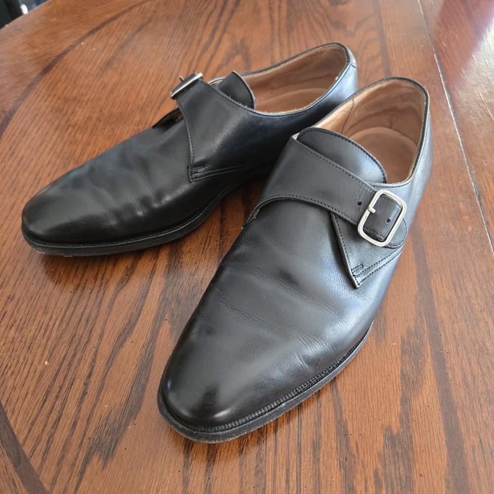 CROCKETT & JONES "Malvern" Black Monk Strap Shoes UK 6.5 US 7.5 E - Picture 2 of 11